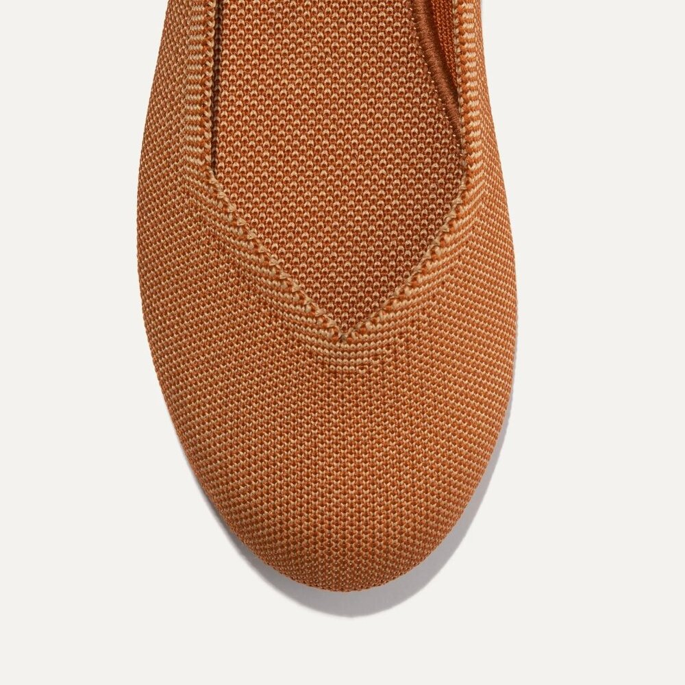 Rothy's Rust Orange Ballet Flats with Blue Trim - Picture 2 of 15